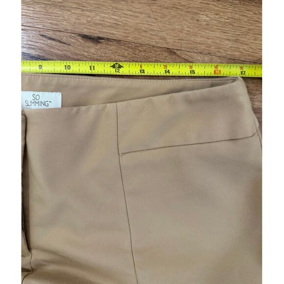Chico’s So Slimming 2 tan ankle pants Cotton Blend Office women’s 12 - Picture 10 of 10
